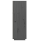 VidaXL Hoge kast 60x40x116,5 cm massief grenenhout grijs