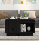 VidaXL Salontafel 60x61x32,5 cm massief grenenhout zwart