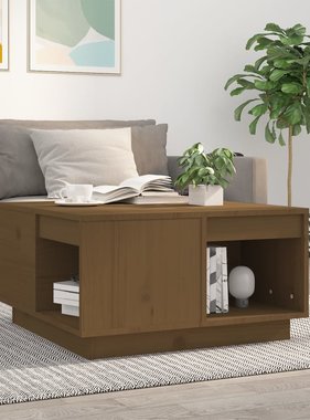 VidaXL Salontafel 60x61x32,5 cm massief grenenhout honingbruin
