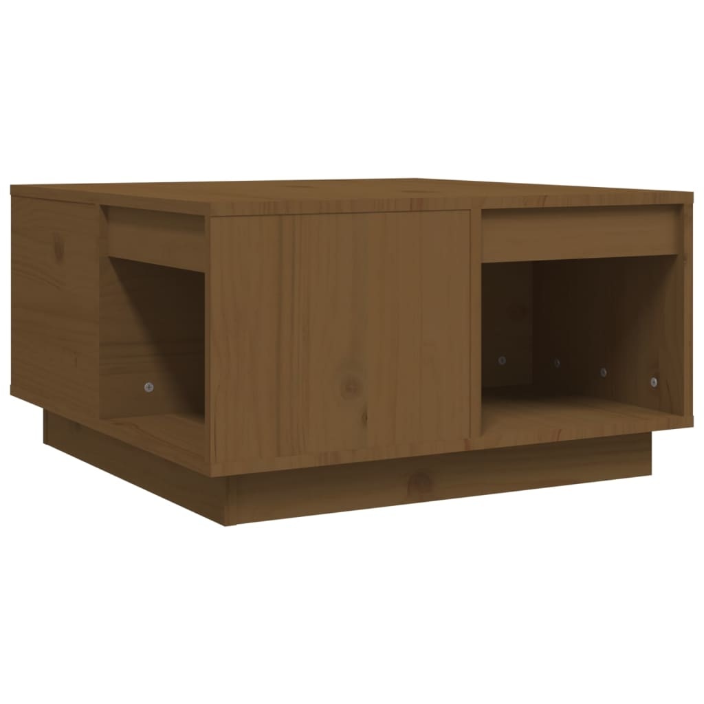 VidaXL Salontafel 60x61x32,5 cm massief grenenhout honingbruin