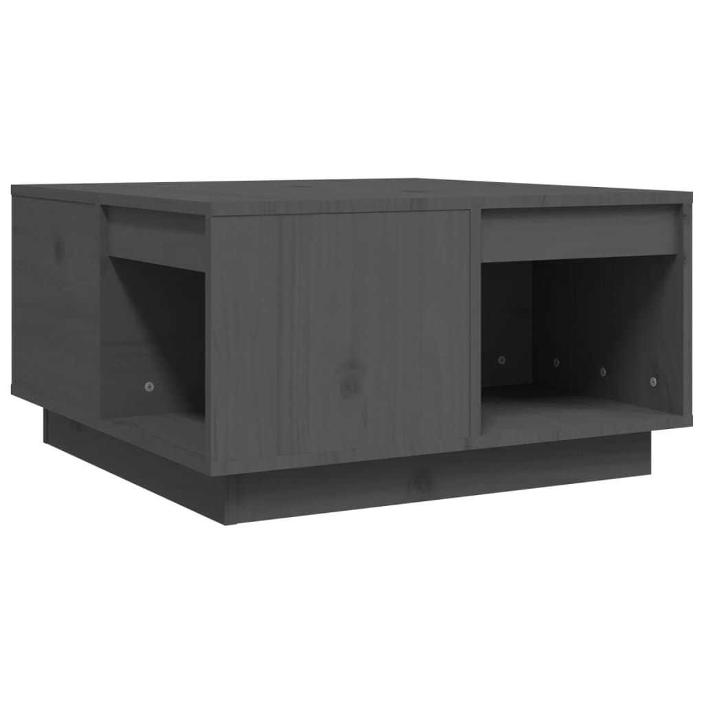 VidaXL Salontafel 60x61x32,5 cm massief grenenhout grijs