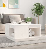 VidaXL Salontafel 60x61x32,5 cm massief grenenhout wit