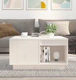 VidaXL Salontafel 60x61x32,5 cm massief grenenhout wit