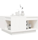 VidaXL Salontafel 60x61x32,5 cm massief grenenhout wit