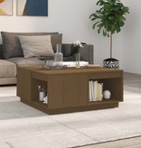 VidaXL Salontafel 80x81x36,5 cm massief grenenhout honingbruin