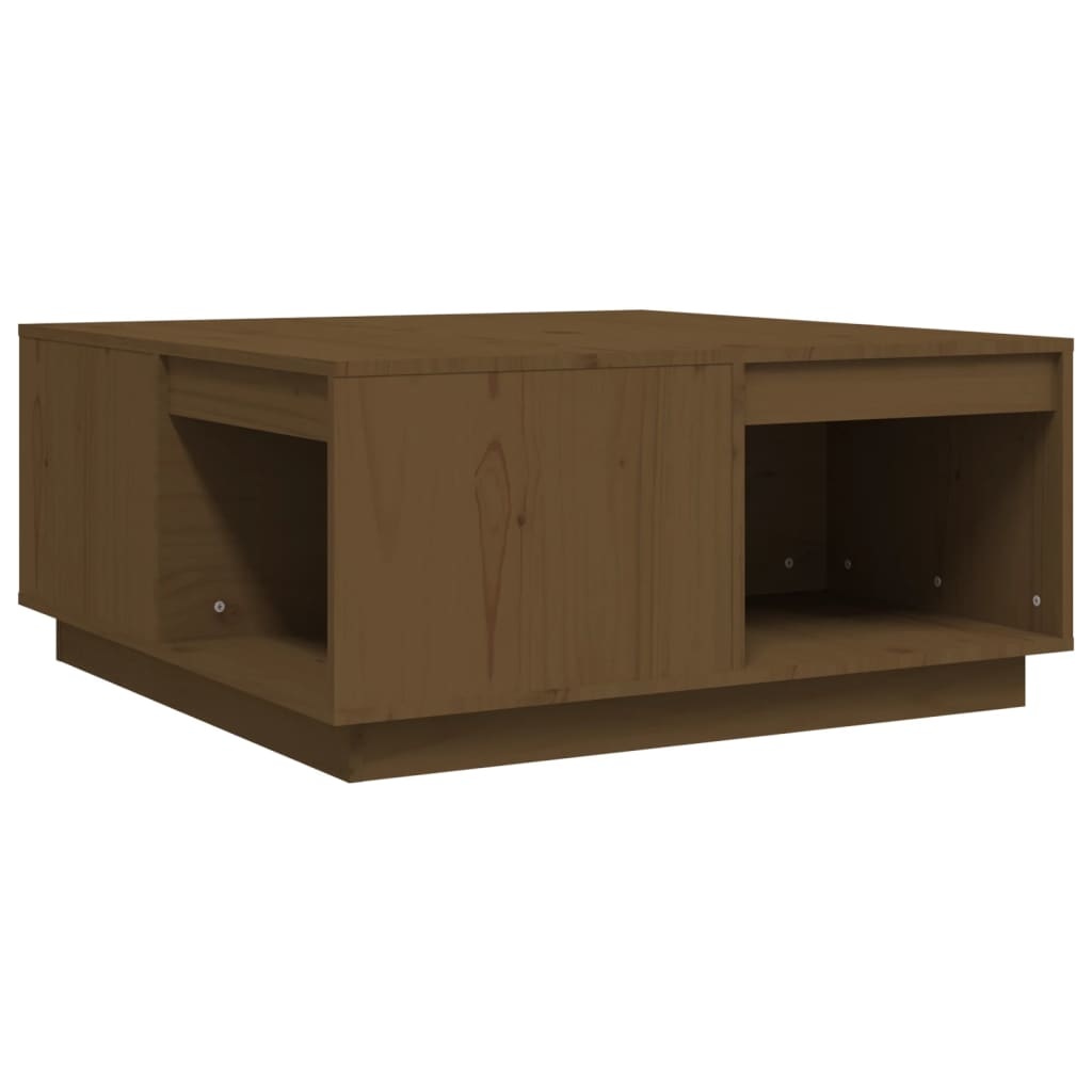 VidaXL Salontafel 80x81x36,5 cm massief grenenhout honingbruin