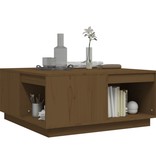 VidaXL Salontafel 80x81x36,5 cm massief grenenhout honingbruin