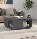 VidaXL Salontafel 80x81x36,5 cm massief grenenhout grijs