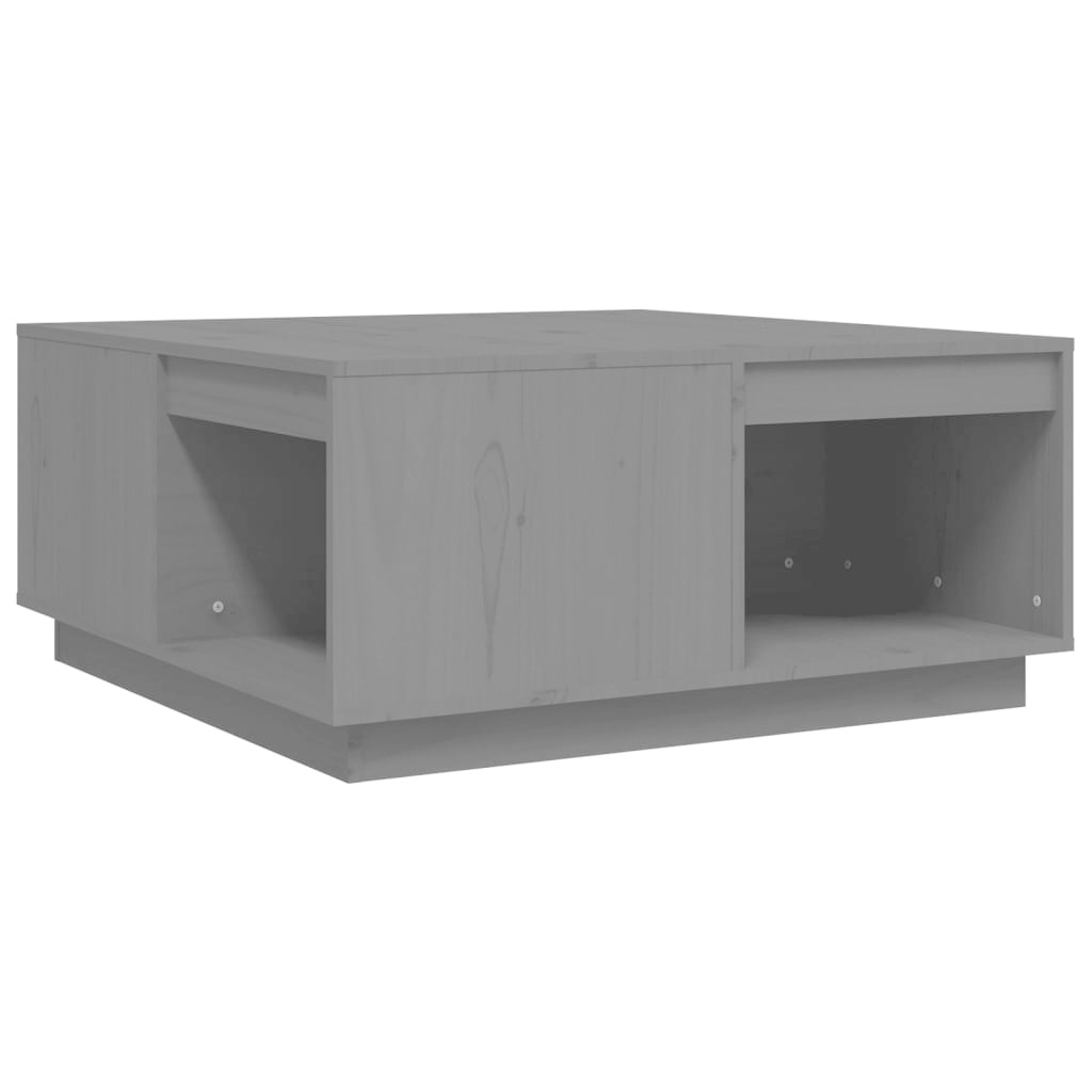 VidaXL Salontafel 80x81x36,5 cm massief grenenhout grijs