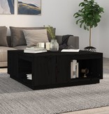VidaXL Salontafel 100x101x40,5 cm massief grenenhout zwart