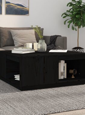 VidaXL Salontafel 100x101x40,5 cm massief grenenhout zwart