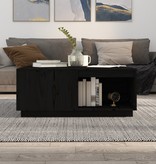 VidaXL Salontafel 100x101x40,5 cm massief grenenhout zwart