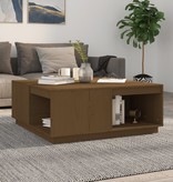VidaXL Salontafel 100x101x40,5 cm massief grenenhout honingbruin