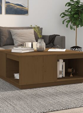 VidaXL Salontafel 100x101x40,5 cm massief grenenhout honingbruin