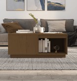 VidaXL Salontafel 100x101x40,5 cm massief grenenhout honingbruin