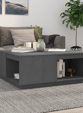 VidaXL Salontafel 100x101x40,5 cm massief grenenhout grijs