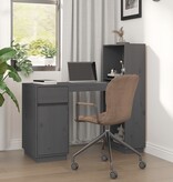 VidaXL Bureau 110x53x117 cm massief grenenhout grijs