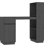VidaXL Bureau 110x53x117 cm massief grenenhout grijs