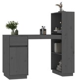 VidaXL Bureau 110x53x117 cm massief grenenhout grijs