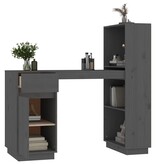 VidaXL Bureau 110x53x117 cm massief grenenhout grijs
