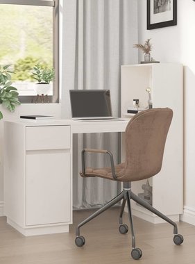 VidaXL Bureau 110x53x117 cm massief grenenhout wit