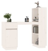 VidaXL Bureau 110x53x117 cm massief grenenhout wit