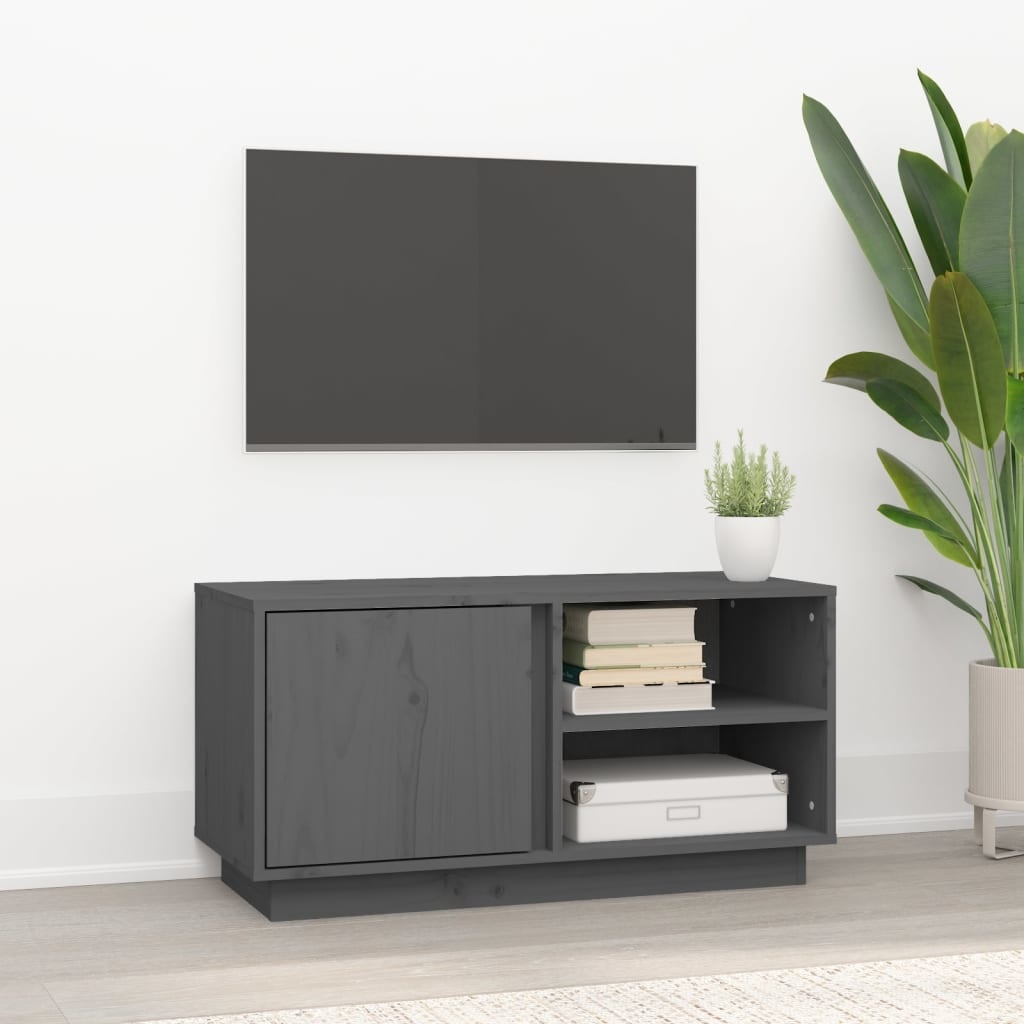 VidaXL Tv-meubel 80x35x40,5 cm massief grenenhout grijs