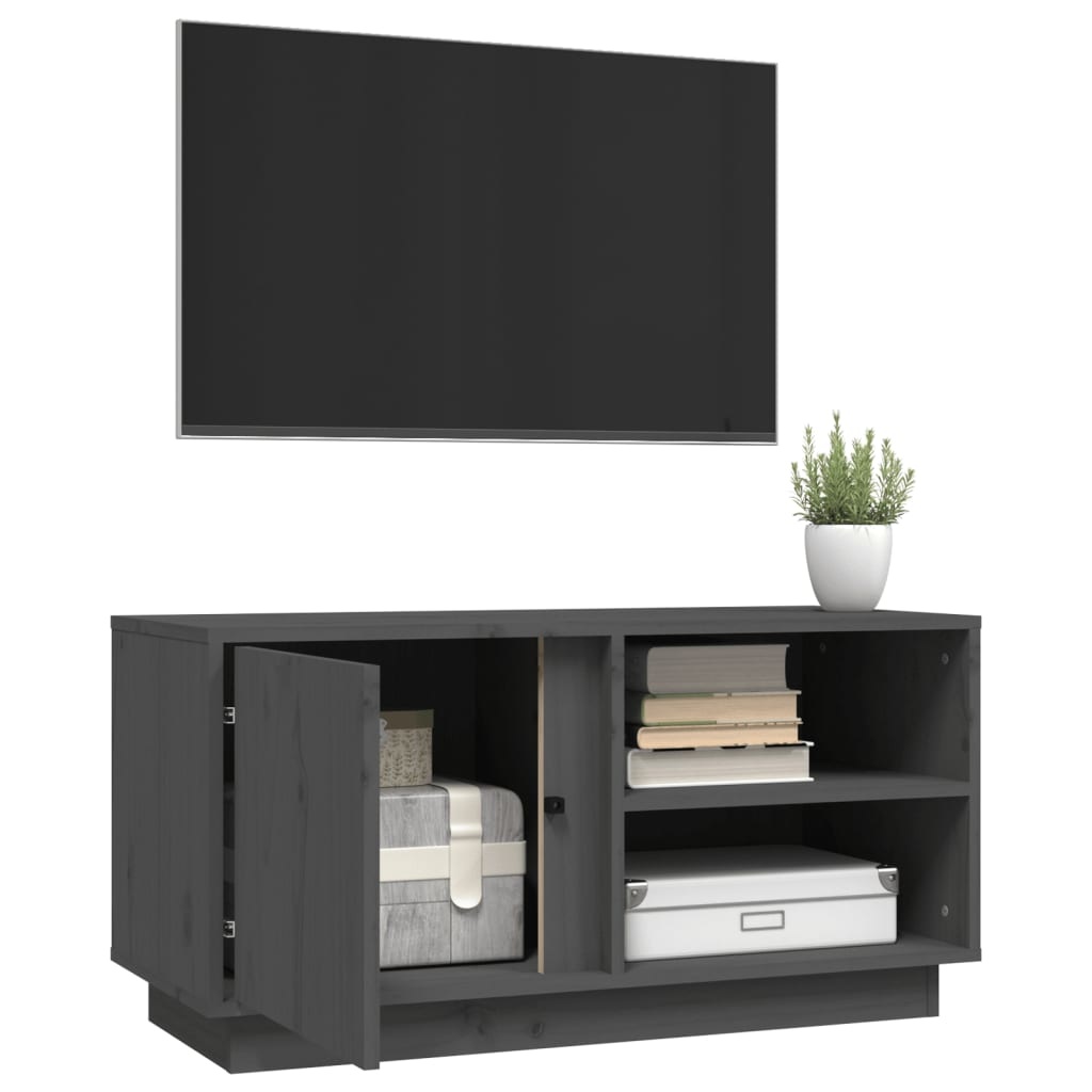 VidaXL Tv-meubel 80x35x40,5 cm massief grenenhout grijs