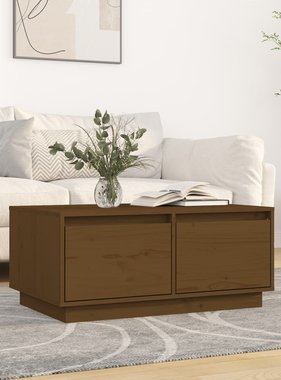 VidaXL Salontafel 80x50x35 cm massief grenenhout honingbruin