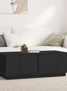 VidaXL Salontafel 110x50x40 cm massief grenenhout zwart