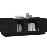 VidaXL Salontafel 110x50x40 cm massief grenenhout zwart