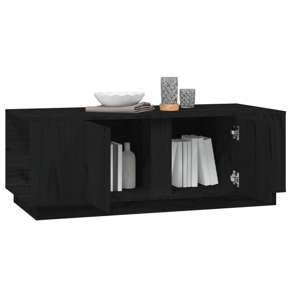 VidaXL Salontafel 110x50x40 cm massief grenenhout zwart