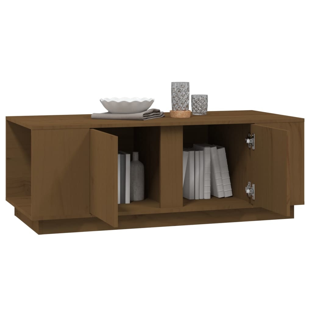 VidaXL Salontafel 110x50x40 cm massief grenenhout honingbruin