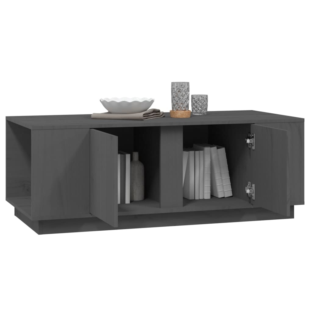 VidaXL Salontafel 110x50x40 cm massief grenenhout grijs
