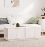 VidaXL Salontafel 110x50x40 cm massief grenenhout wit
