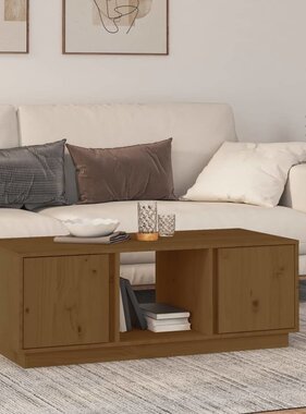 VidaXL Salontafel 110x50x40 cm massief grenenhout honingbruin