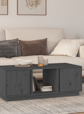 VidaXL Salontafel 110x50x40 cm massief grenenhout grijs