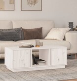 VidaXL Salontafel 110x50x40 cm massief grenenhout wit