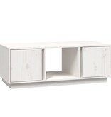 VidaXL Salontafel 110x50x40 cm massief grenenhout wit