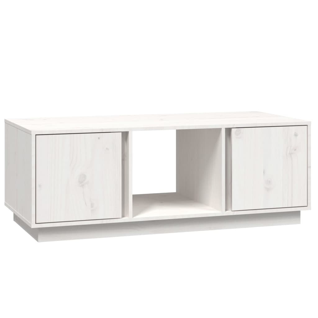 VidaXL Salontafel 110x50x40 cm massief grenenhout wit