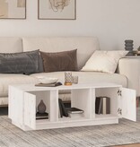 VidaXL Salontafel 110x50x40 cm massief grenenhout wit