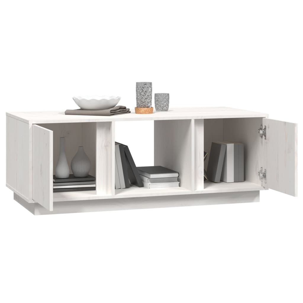 VidaXL Salontafel 110x50x40 cm massief grenenhout wit