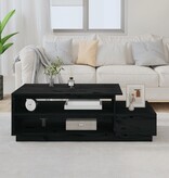 VidaXL Salontafel 120x50x40,5 cm massief grenenhout zwart