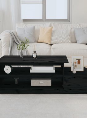 VidaXL Salontafel 120x50x40,5 cm massief grenenhout zwart