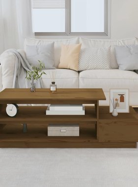 VidaXL Salontafel 120x50x40,5 cm massief grenenhout honingbruin