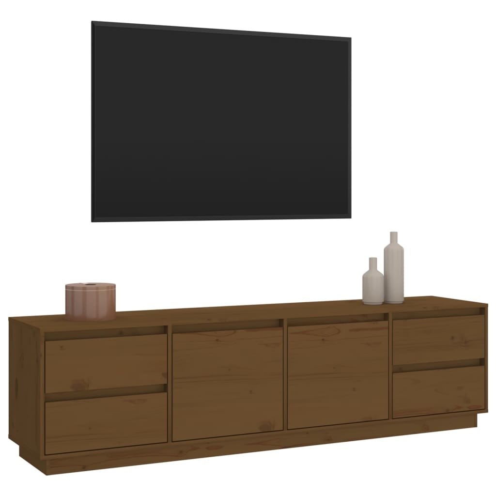 VidaXL Tv-meubel 176x37x47,5 cm massief grenenhout honingbruin