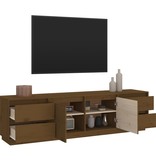 VidaXL Tv-meubel 176x37x47,5 cm massief grenenhout honingbruin