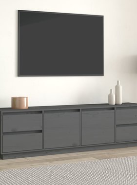 VidaXL Tv-meubel 176x37x47,5 cm massief grenenhout grijs
