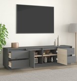 VidaXL Tv-meubel 176x37x47,5 cm massief grenenhout grijs