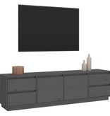 VidaXL Tv-meubel 176x37x47,5 cm massief grenenhout grijs